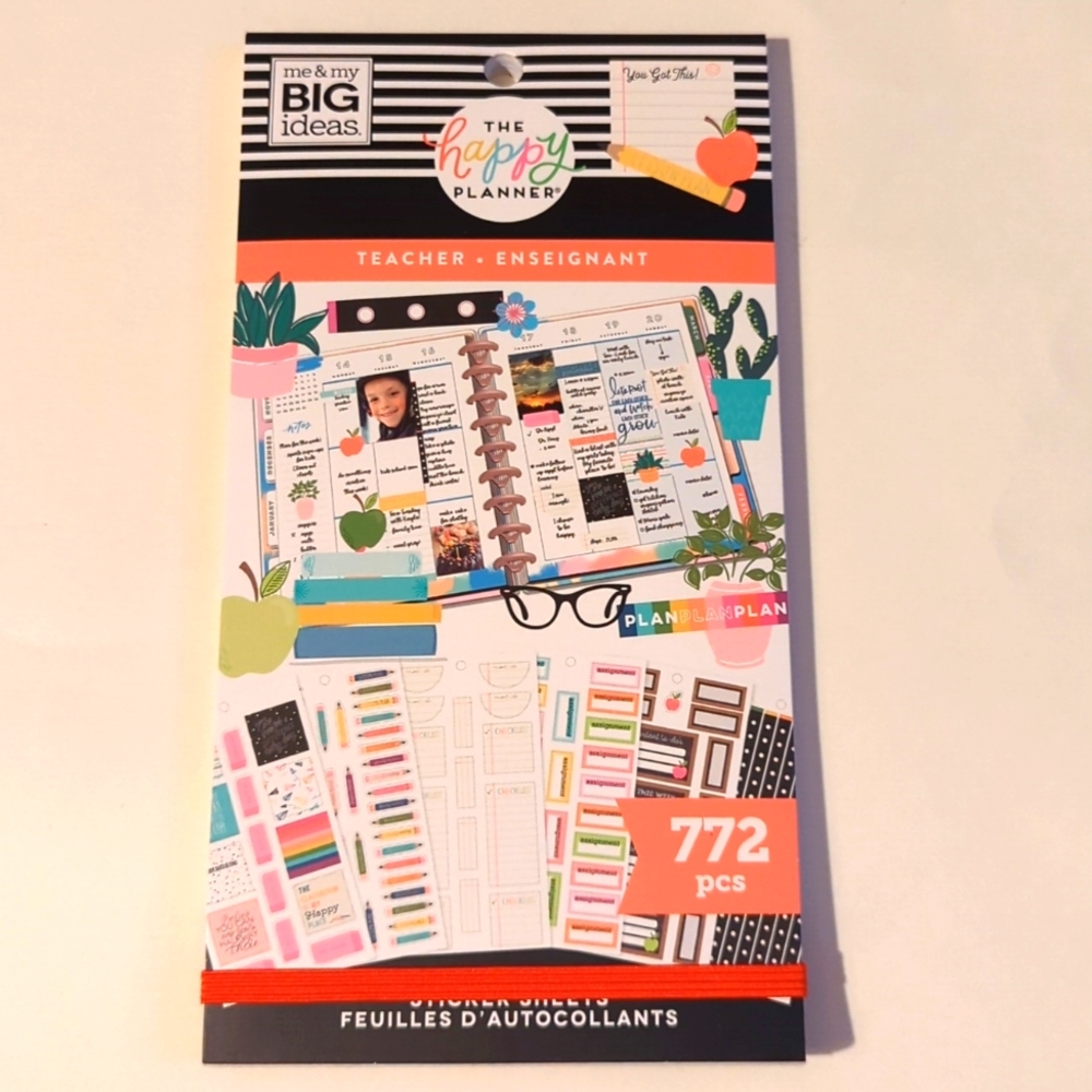 The Happy Planner Teacher 772 Sticker Sheets Stationary You Got This